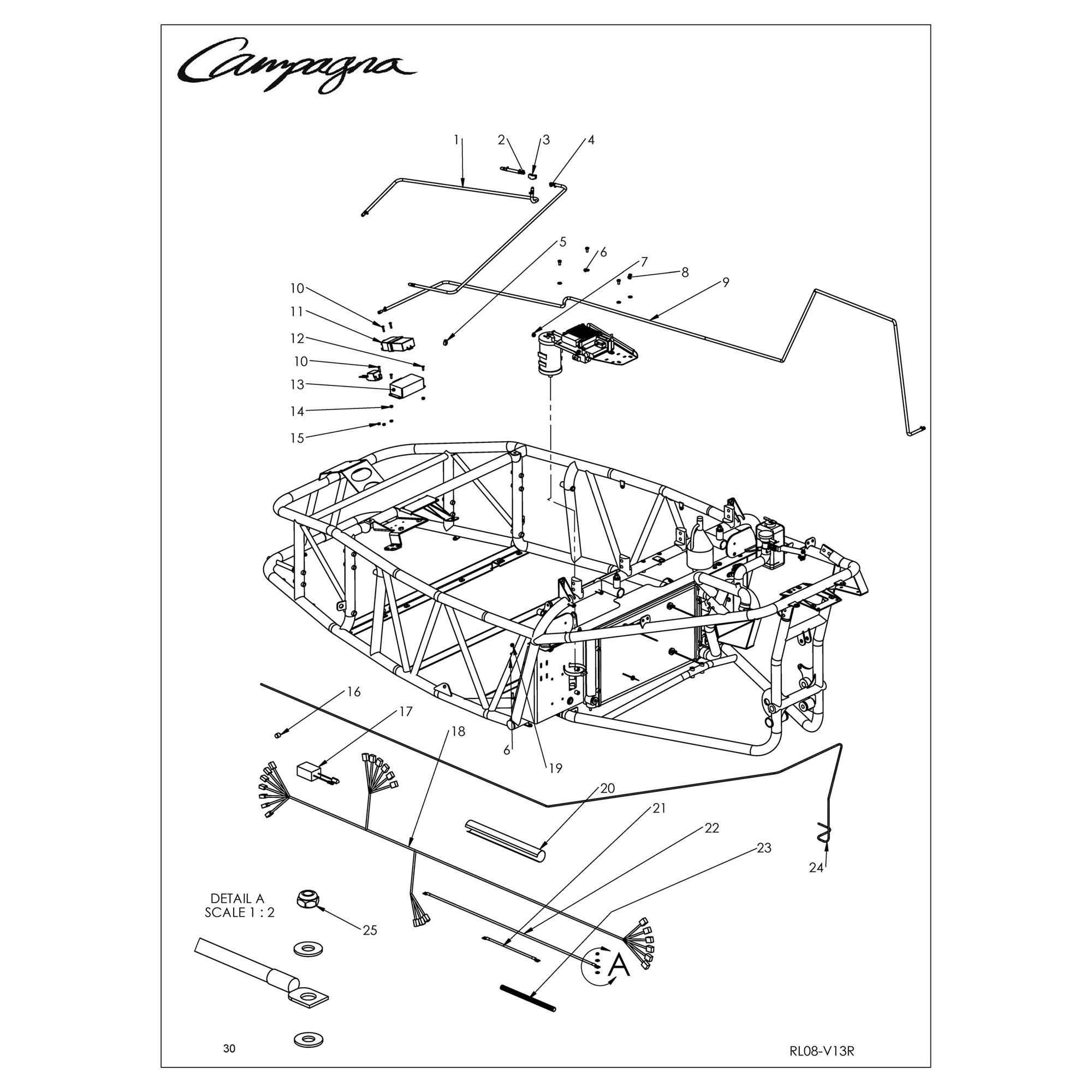 WIRING HARNESS AND EVAP SYSTEM IN CHASSIS