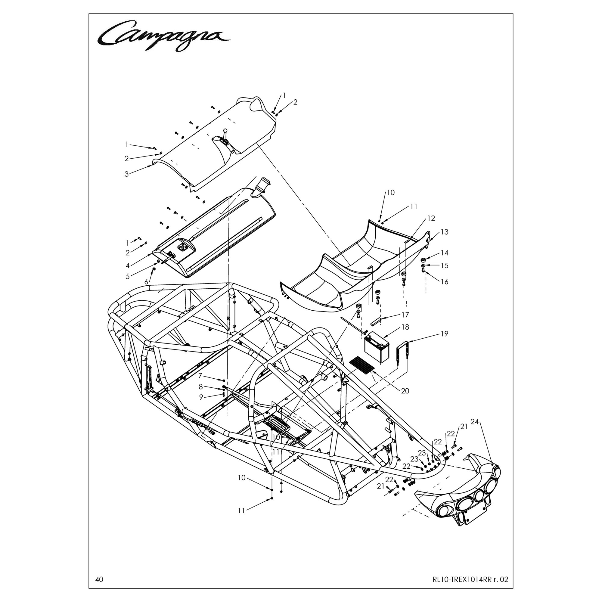 FUEL LINE, BATTERY, SEAT PAN INSTALLATION