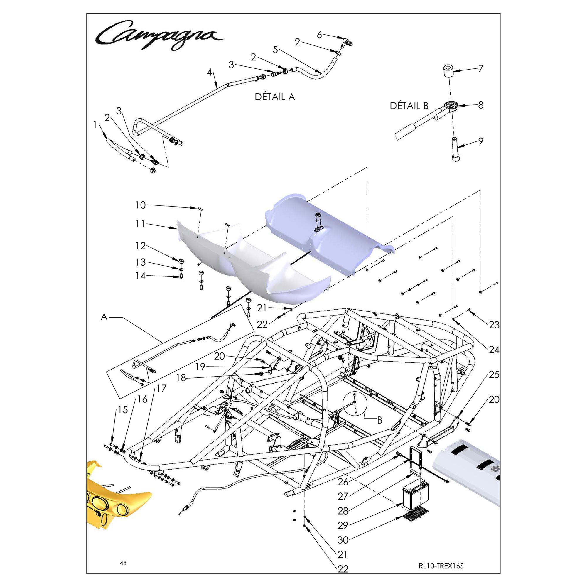 FUEL LINE, BATTERY AND HARDWARE