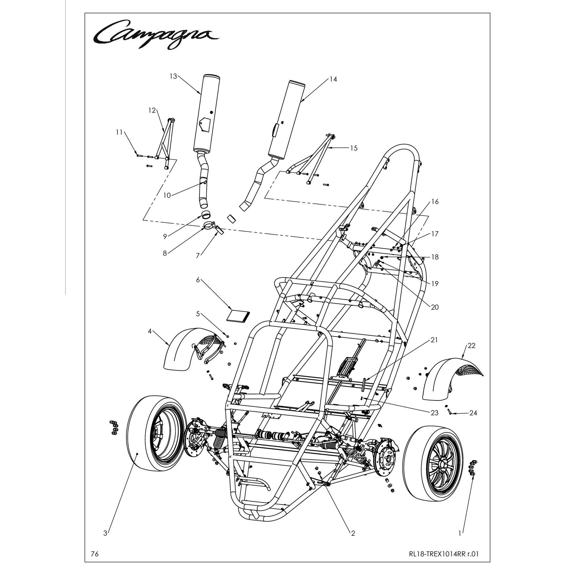 FRONT WHEELS, EXHAUST AND INSTALLATION